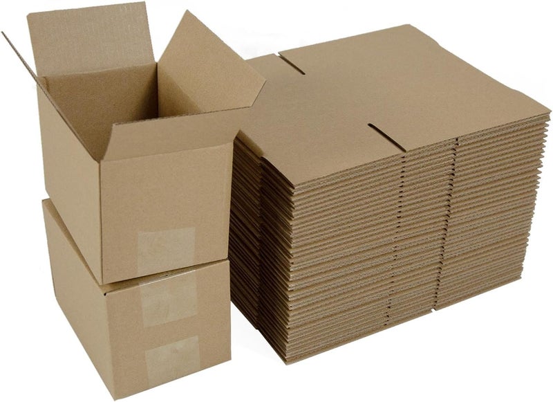 HESESOH 6x4x4 Inches Shipping Boxes Set of 40, Brown Corrugated Cardboard Box Literature Mailer for Packing Small Business - Image 1